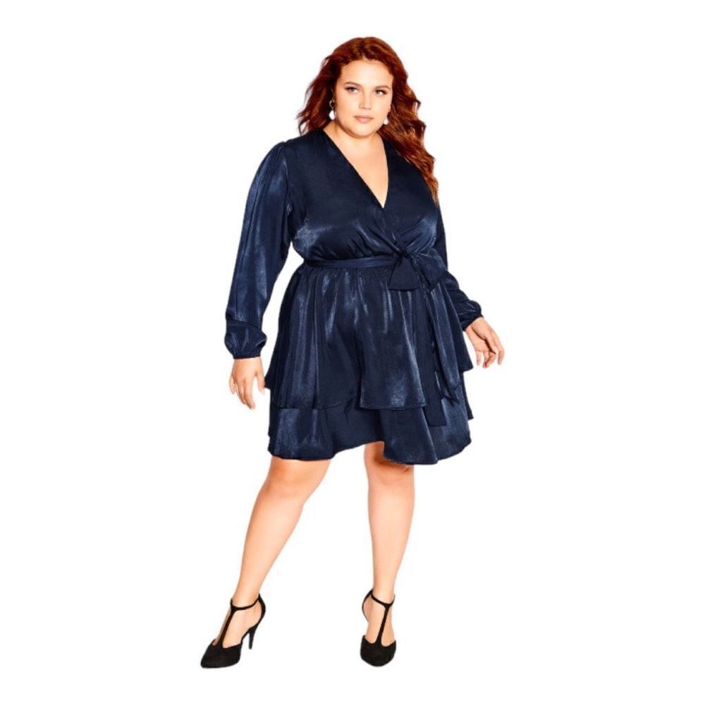 CITY CHIC Twisted Ruffle Dress size XL or 22 NWT